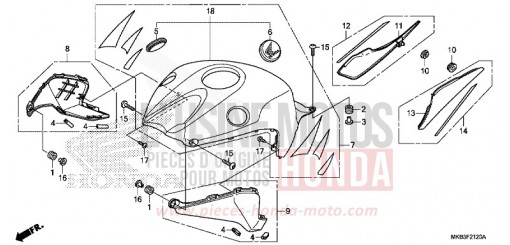 OBERE ABDECKUNG CBR1000SF de 2015